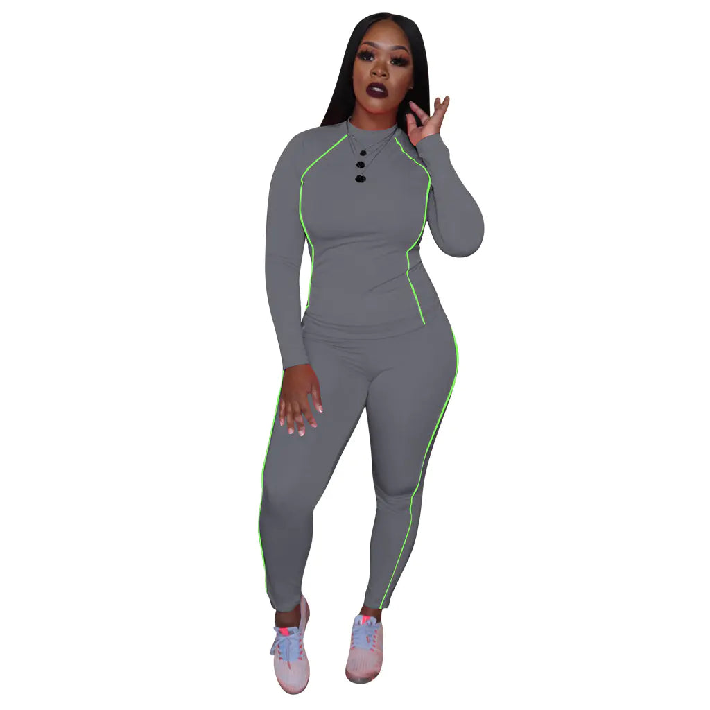 Athleisure Long Sleeve Pants Set for Women