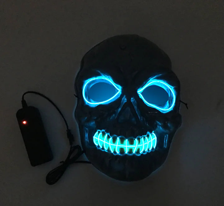 Glow-in-the-Dark Skull Mask for Parties and Events
