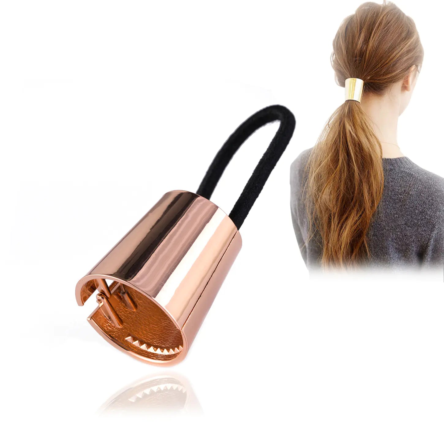 Metallic Ponytail Holder with Simple Alloy Design