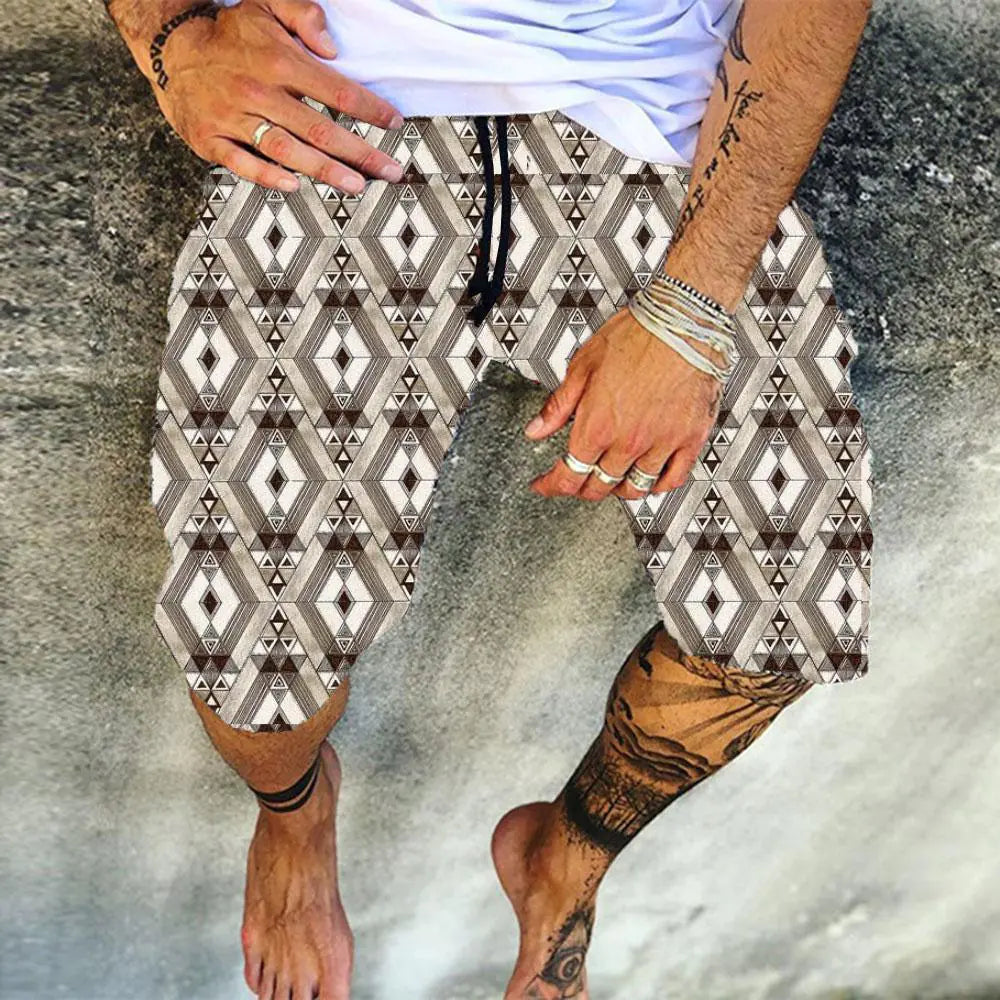 Men's Printed Athleisure Beach Shorts