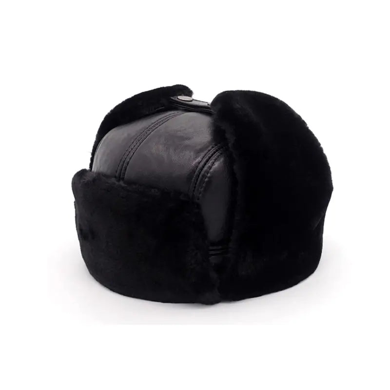 Genuine Leather Warm Winter Hat for Older Men