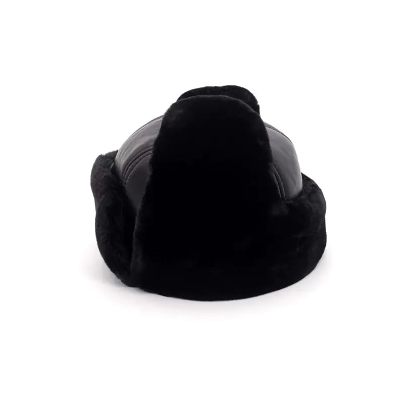 Genuine Leather Warm Winter Hat for Older Men