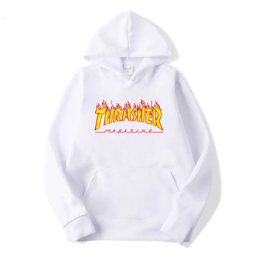 Hooded Sweatshirt with Flame Design