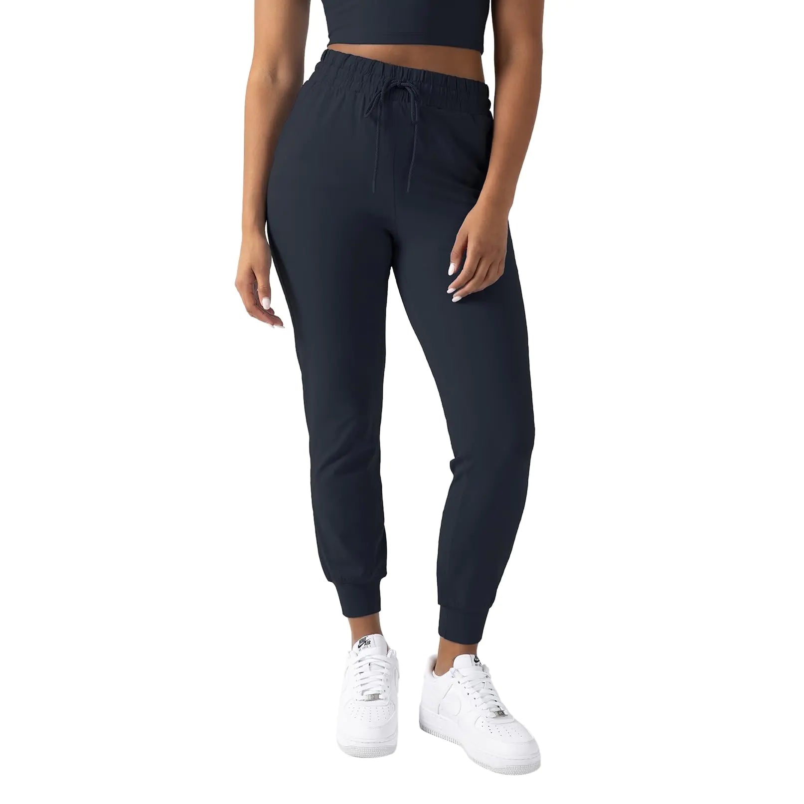 YITTY Active Womens Ultraluxe High-Waist Jogger Pant Athleisure Draw-String Breathable Pockets Deep Navy XL Regular