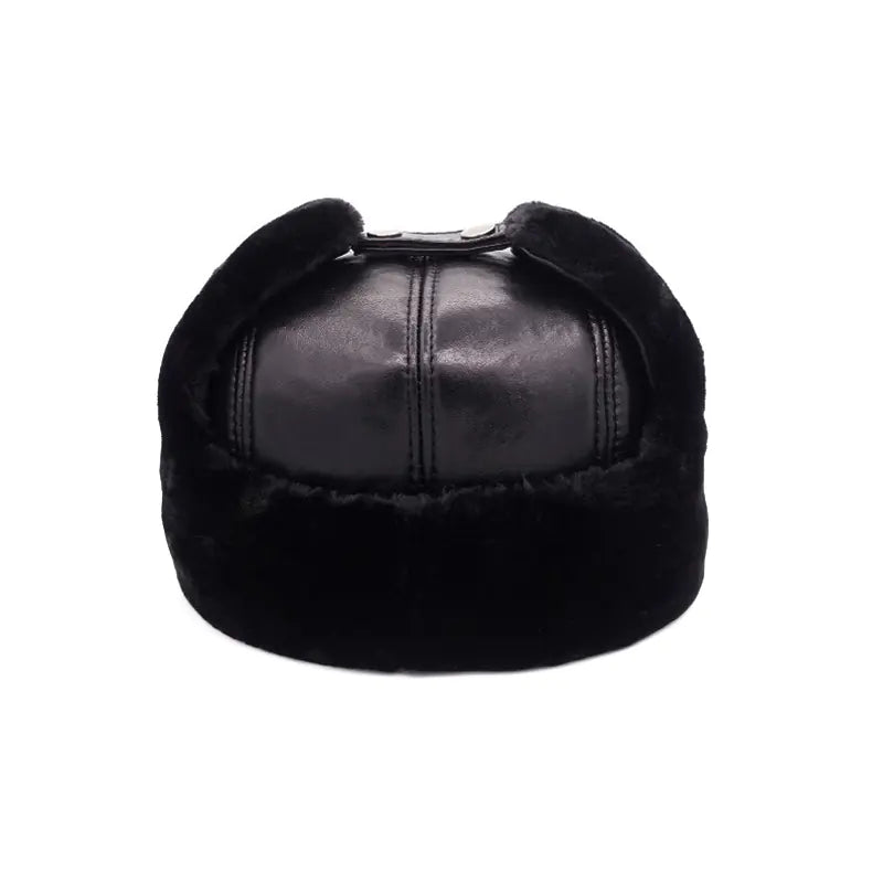 Genuine Leather Warm Winter Hat for Older Men