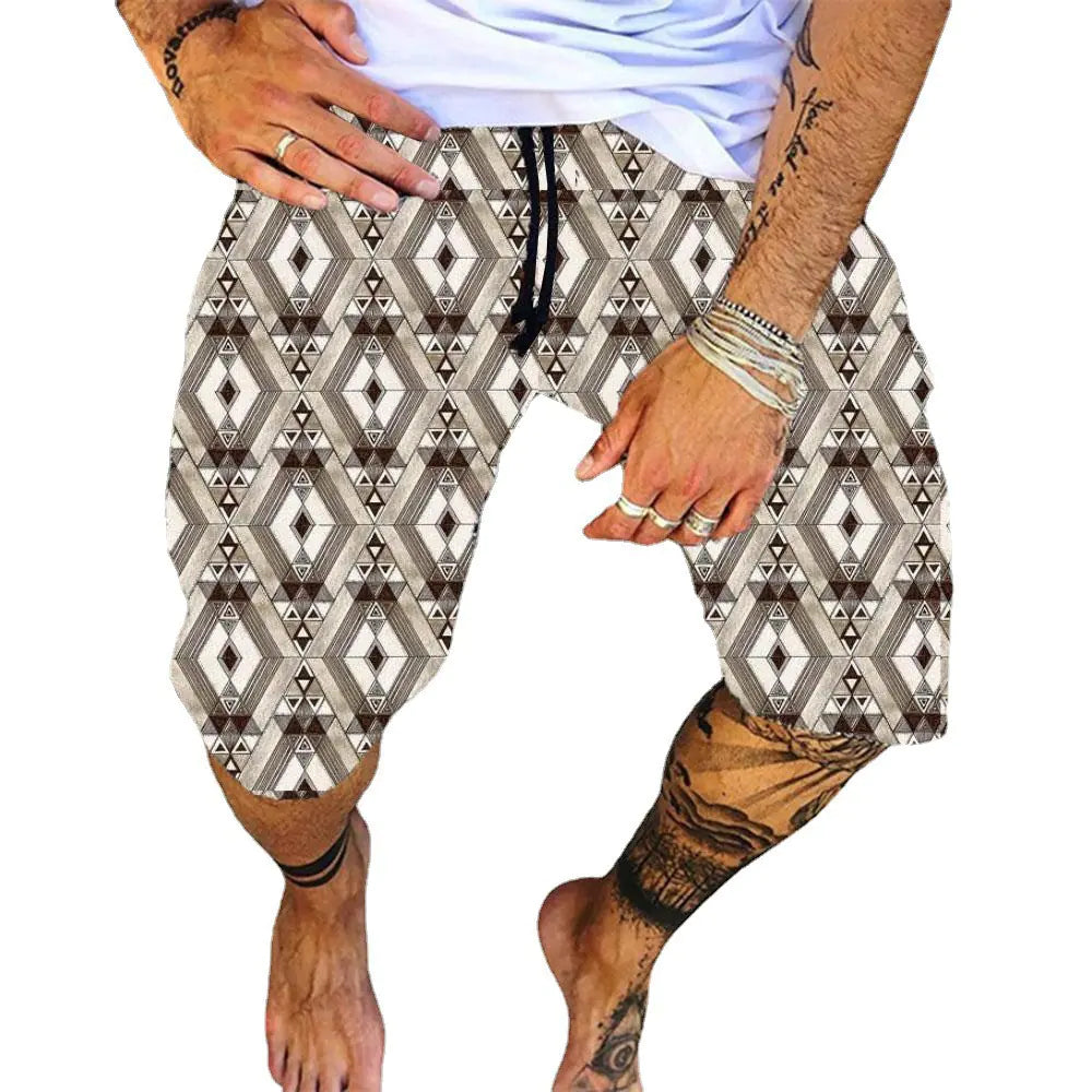 Men's Printed Athleisure Beach Shorts