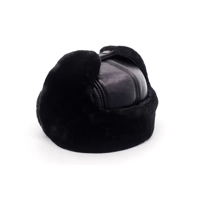 Genuine Leather Warm Winter Hat for Older Men