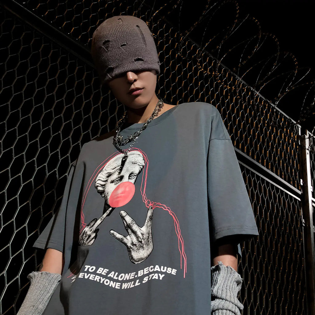 Dark Style Graphic Print Couple T-Shirt for Men and Women